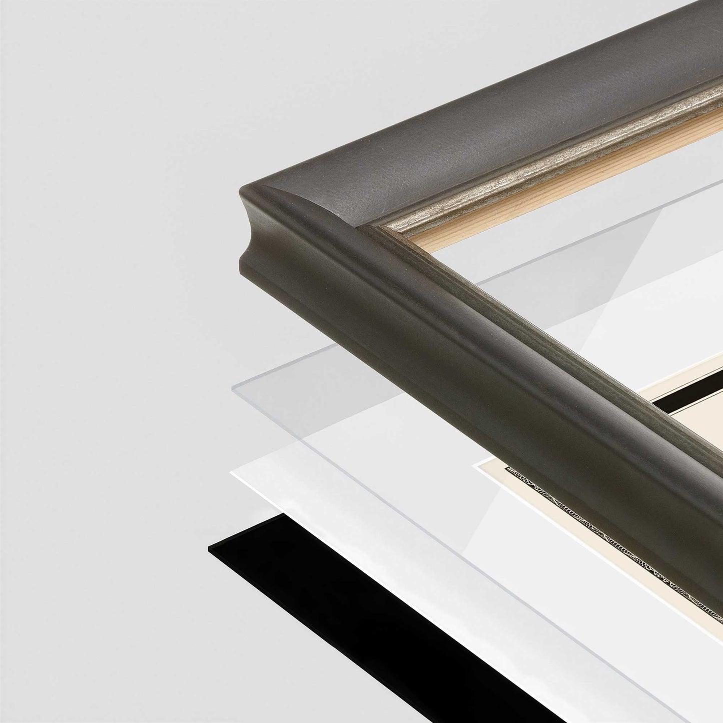 Black FAMILY Wall Frame corner Close up with layers broken out