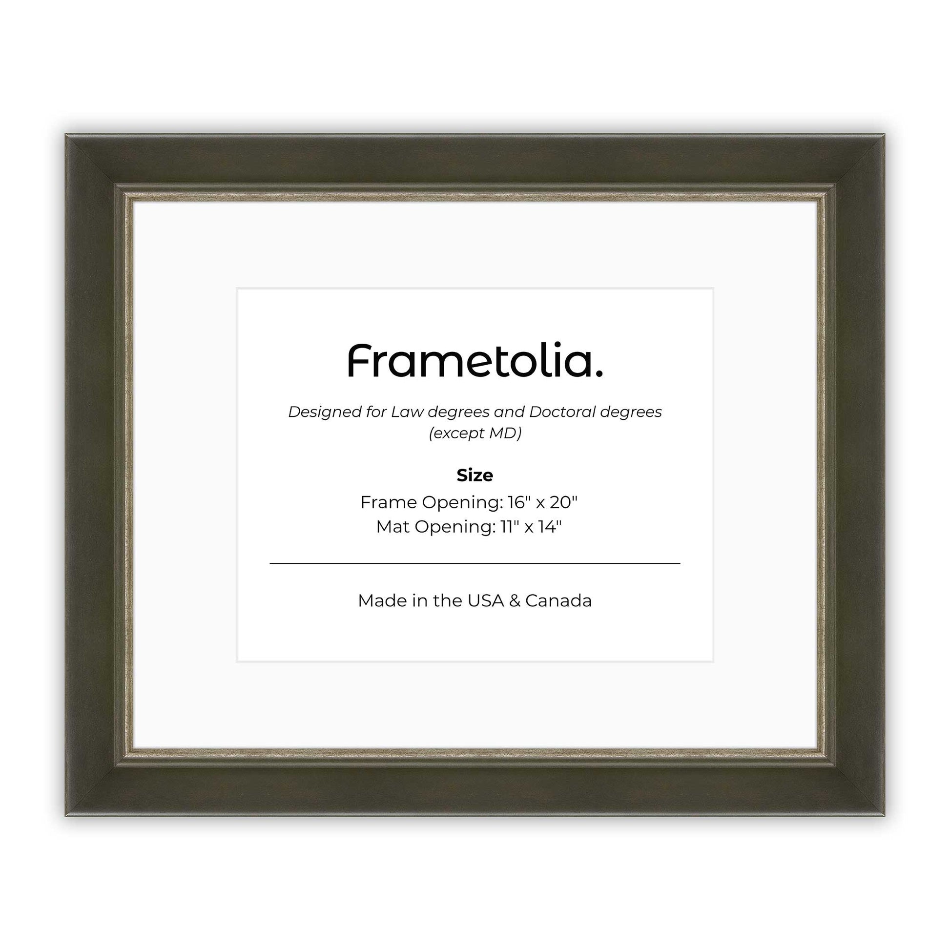 16" x 20" Black FAMILY  Diploma Frame with Mat - 11 x 14 opening