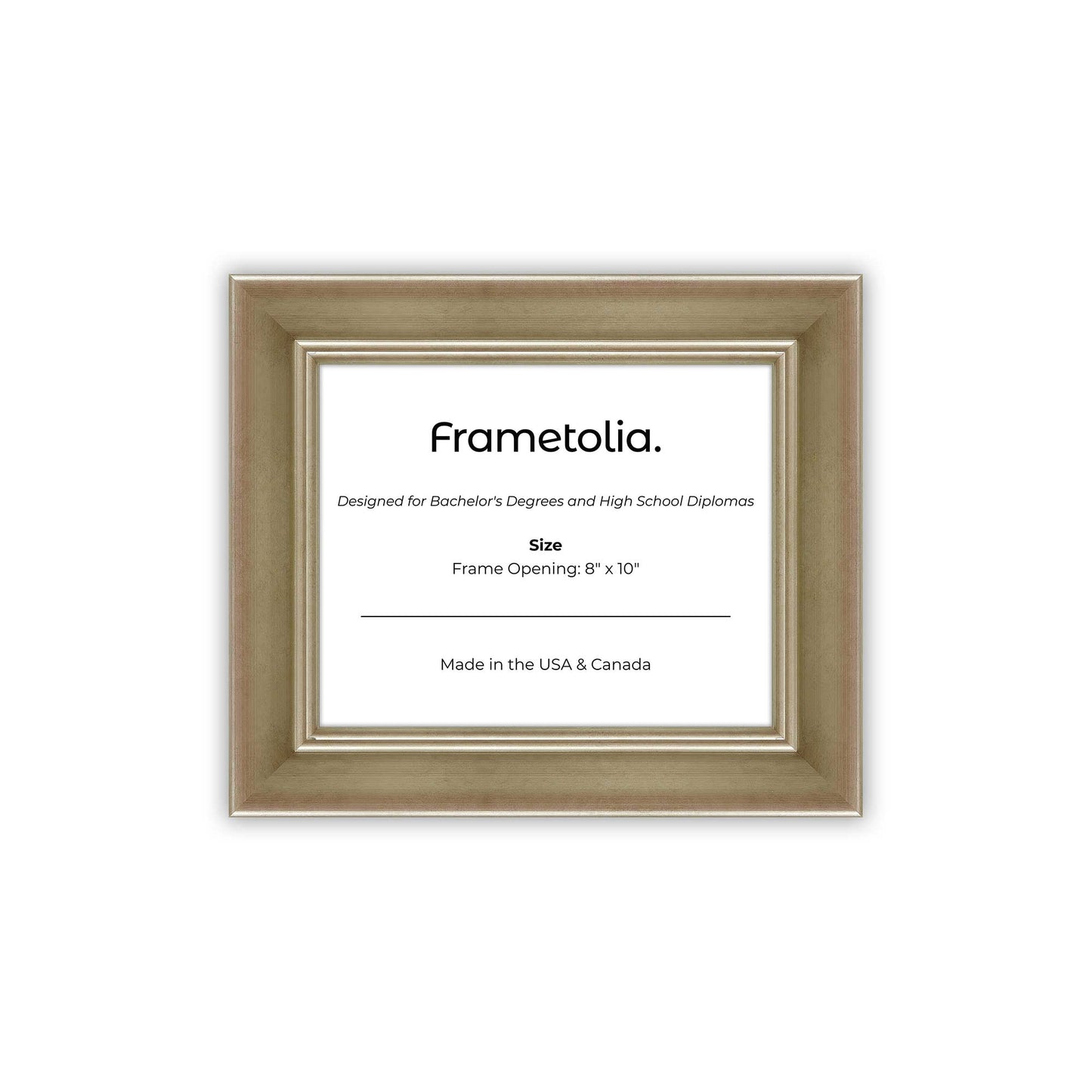8" x 10" Gilded Silver FAMILY Diploma Frame - No Mat