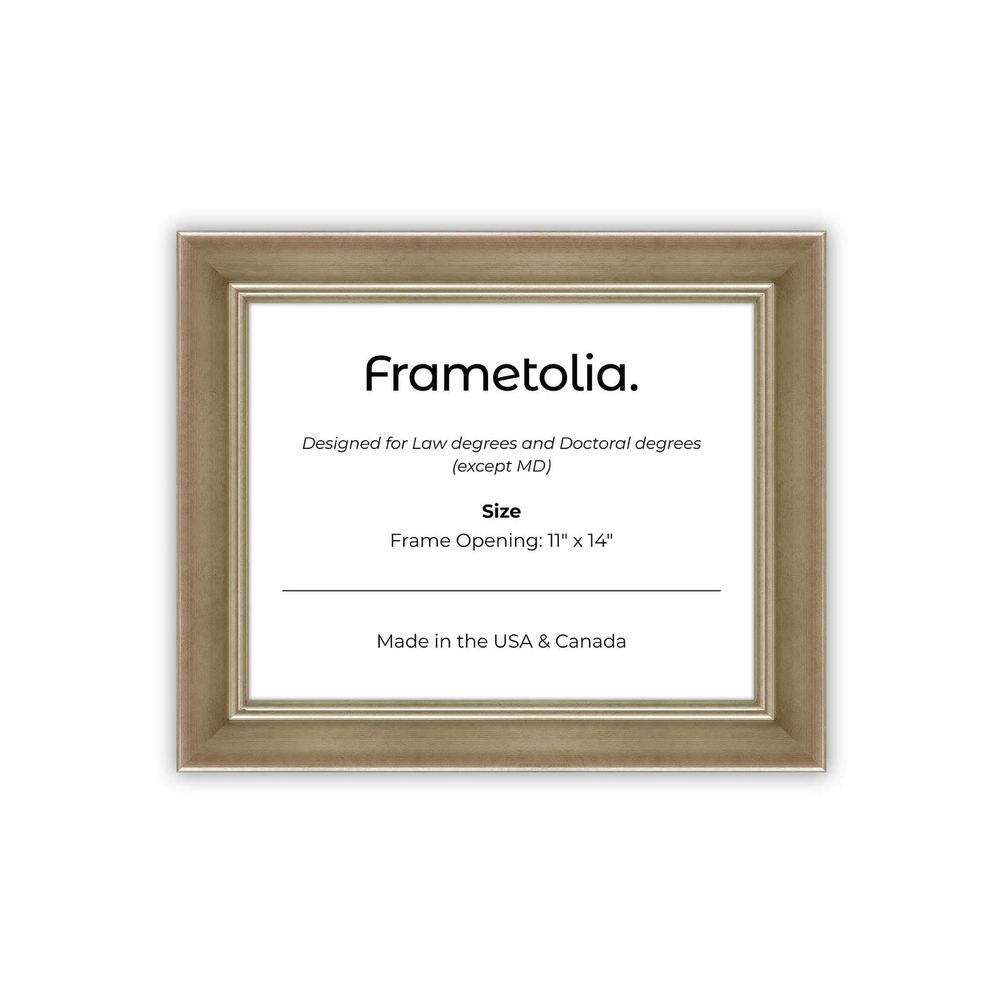 11" x 14" Gilded Silver FAMILY  Diploma Frame - No Mat