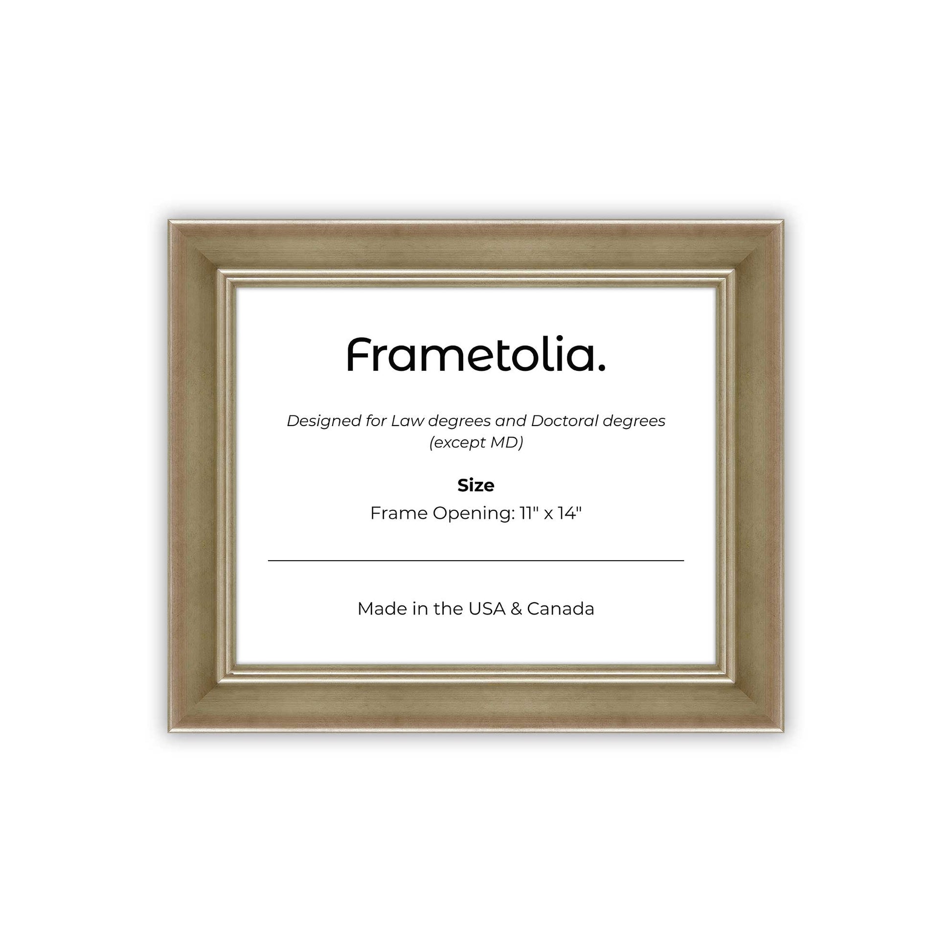 11" x 14" Gilded Silver FAMILY  Diploma Frame - No Mat