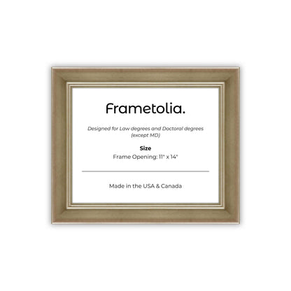 11" x 14" Gilded Silver FAMILY  Diploma Frame - No Mat