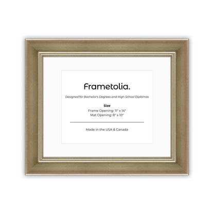 11" x 14" Gilded Silver FAMILY  Diploma Frame with Mat - 8 x 10 opening
