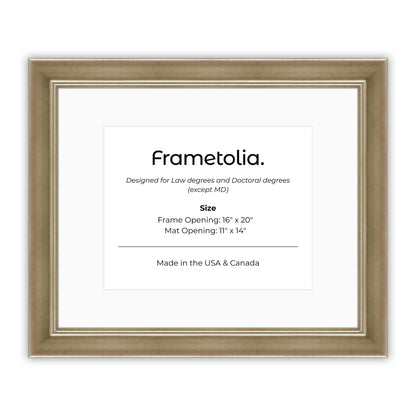 16" x 20" Gilded Silver FAMILY  Diploma Frame with Mat - 11 x 14 opening