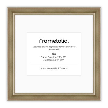 20" x 20" Gilded Silver FAMILY  Diploma Frame with Mat - 11 x 14 opening