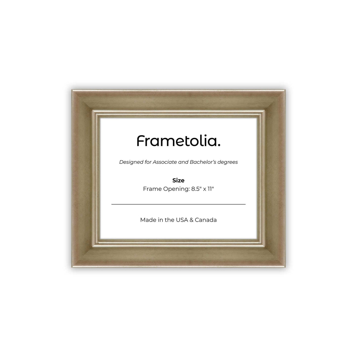 8.5" x 11" Gilded Silver FAMILY  Diploma Frame - No Mat