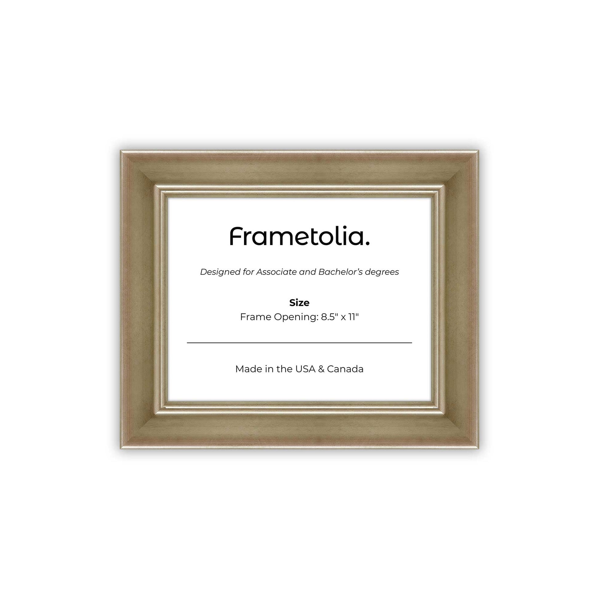 8.5" x 11" Gilded Silver FAMILY  Diploma Frame - No Mat