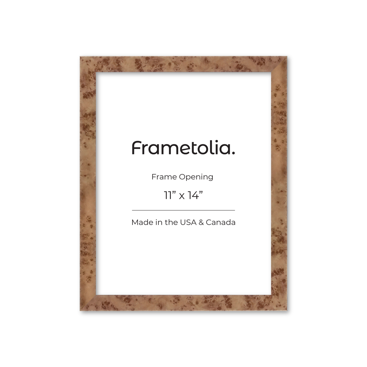 11" x 14" Caramel Burlwood Lucca Wall Frame