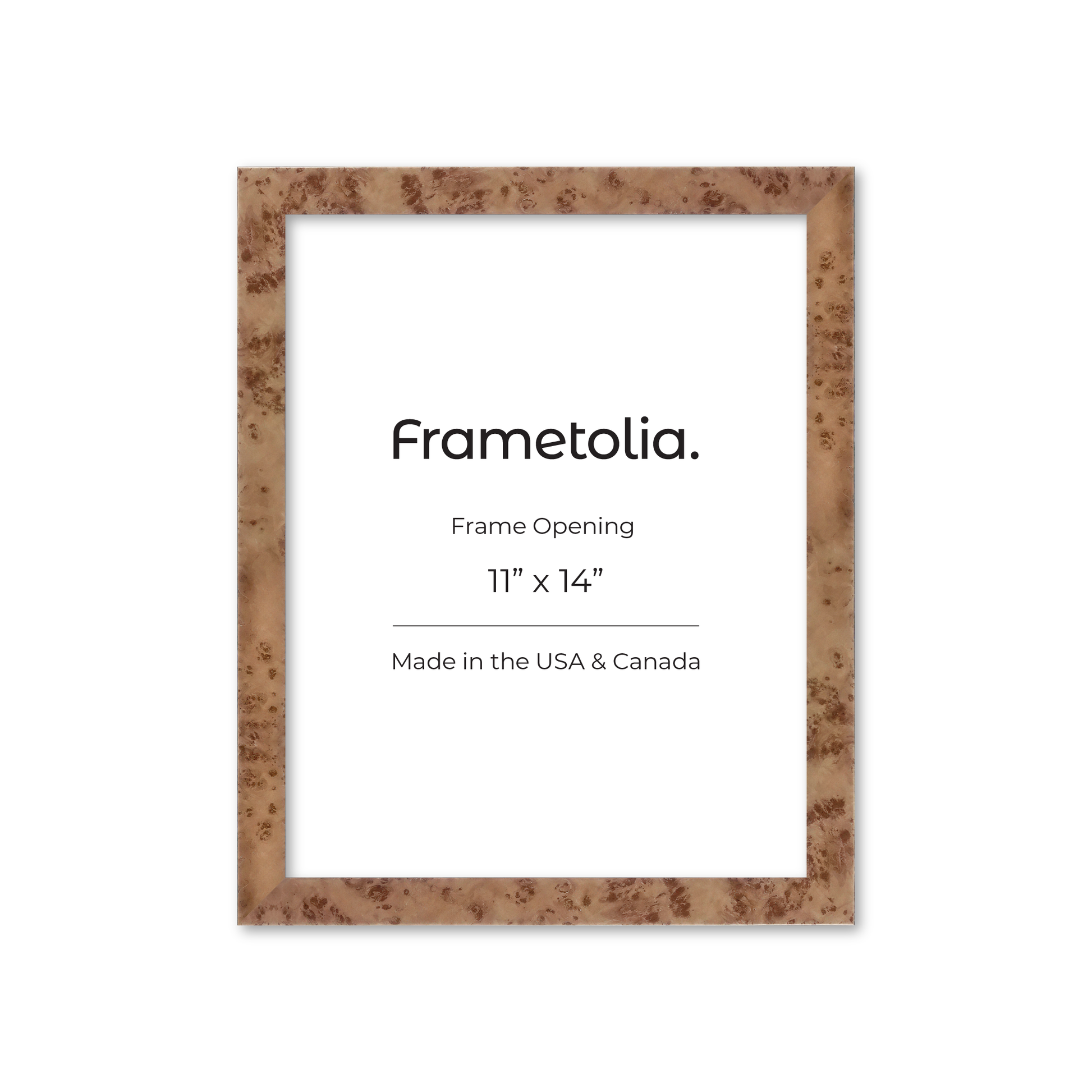 11" x 14" Caramel Burlwood Lucca Wall Frame