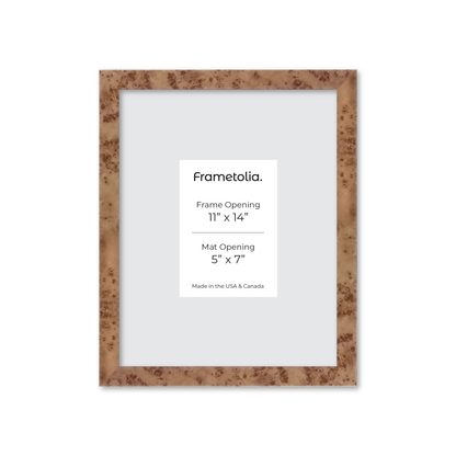 11" x 14" Caramel Burlwood Lucca Wall Frame
