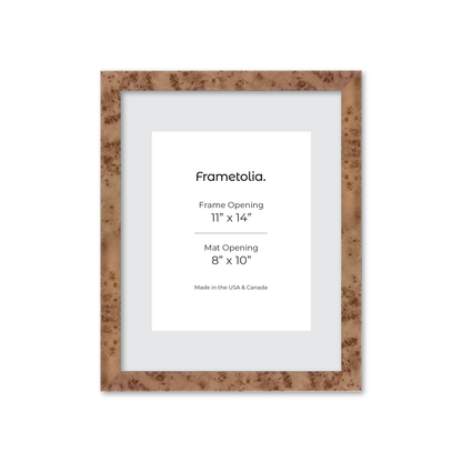 11" x 14" Caramel Burlwood Lucca Wall Frame