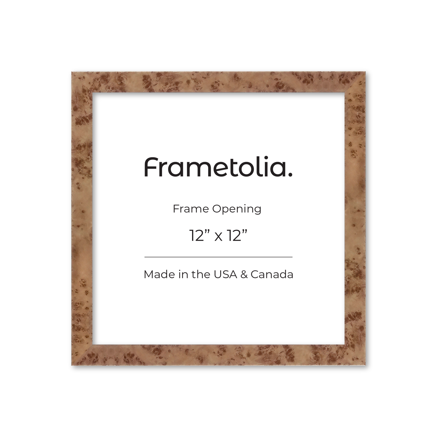 12" x 12" Caramel Burlwood Lucca Wall Frame