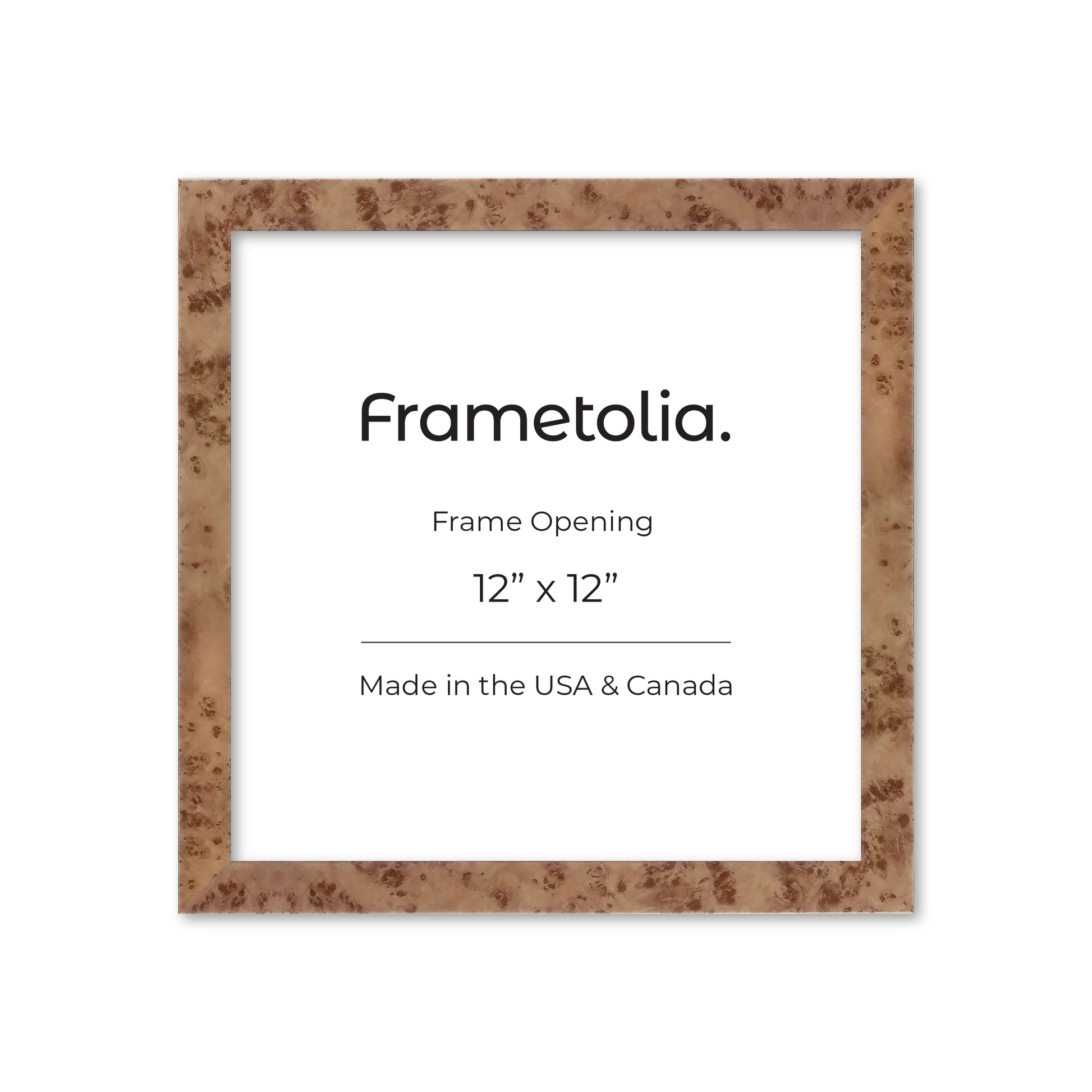 12" x 12" Caramel Burlwood Lucca Wall Frame