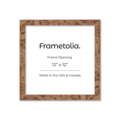 12" x 12" Caramel Burlwood Lucca Wall Frame