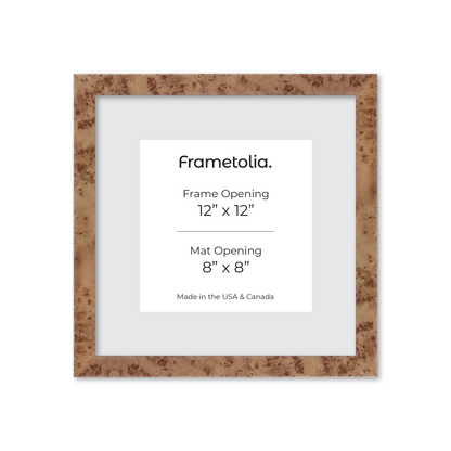 12" x 12" Caramel Burlwood Lucca Wall Frame