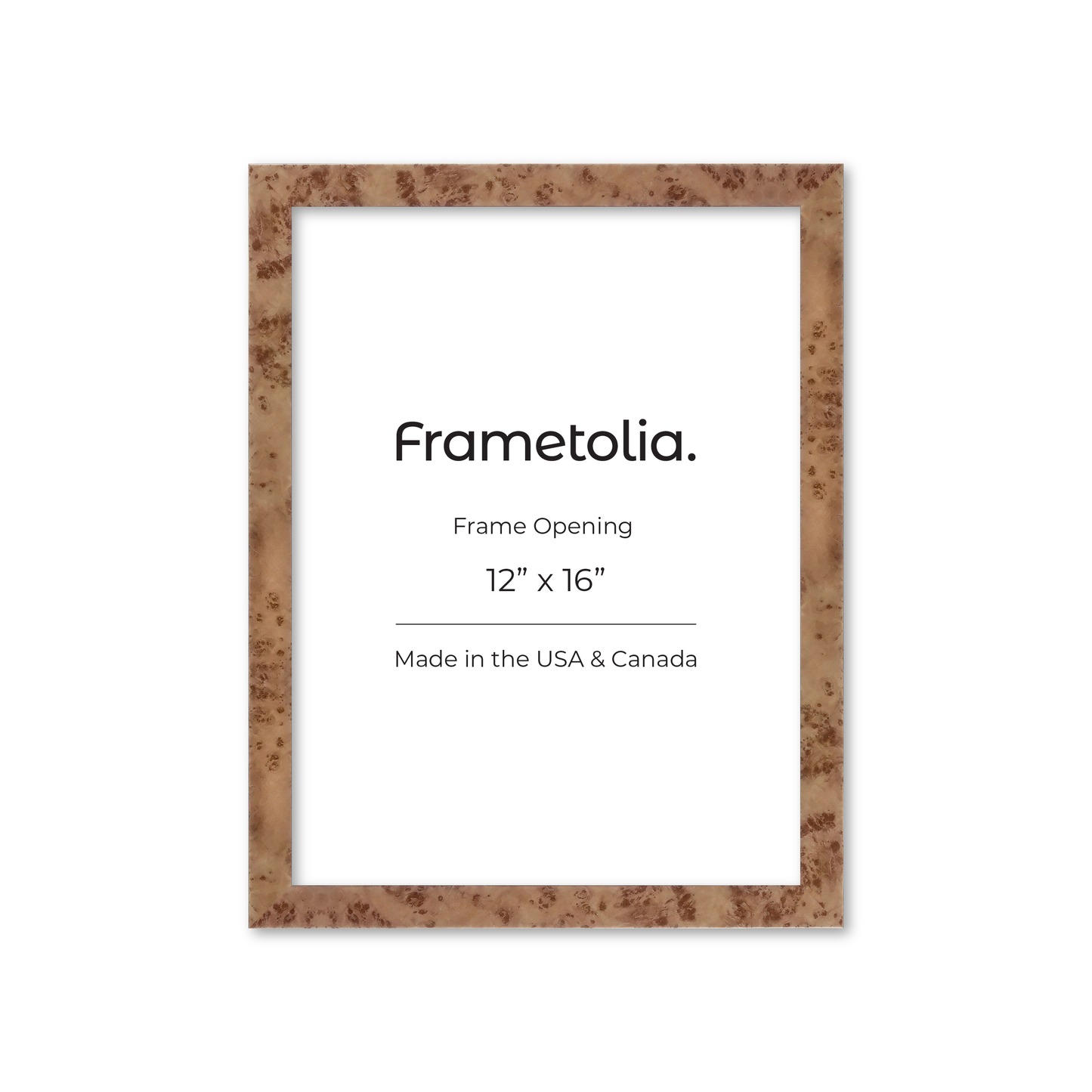 12" x 16" Caramel Burlwood Lucca Wall Frame