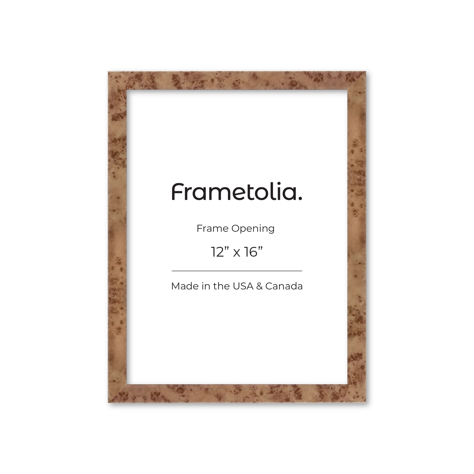 12" x 16" Caramel Burlwood Lucca Wall Frame