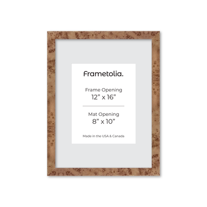 12" x 16" Caramel Burlwood Lucca Wall Frame
