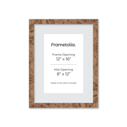 12" x 16" Caramel Burlwood Lucca Wall Frame