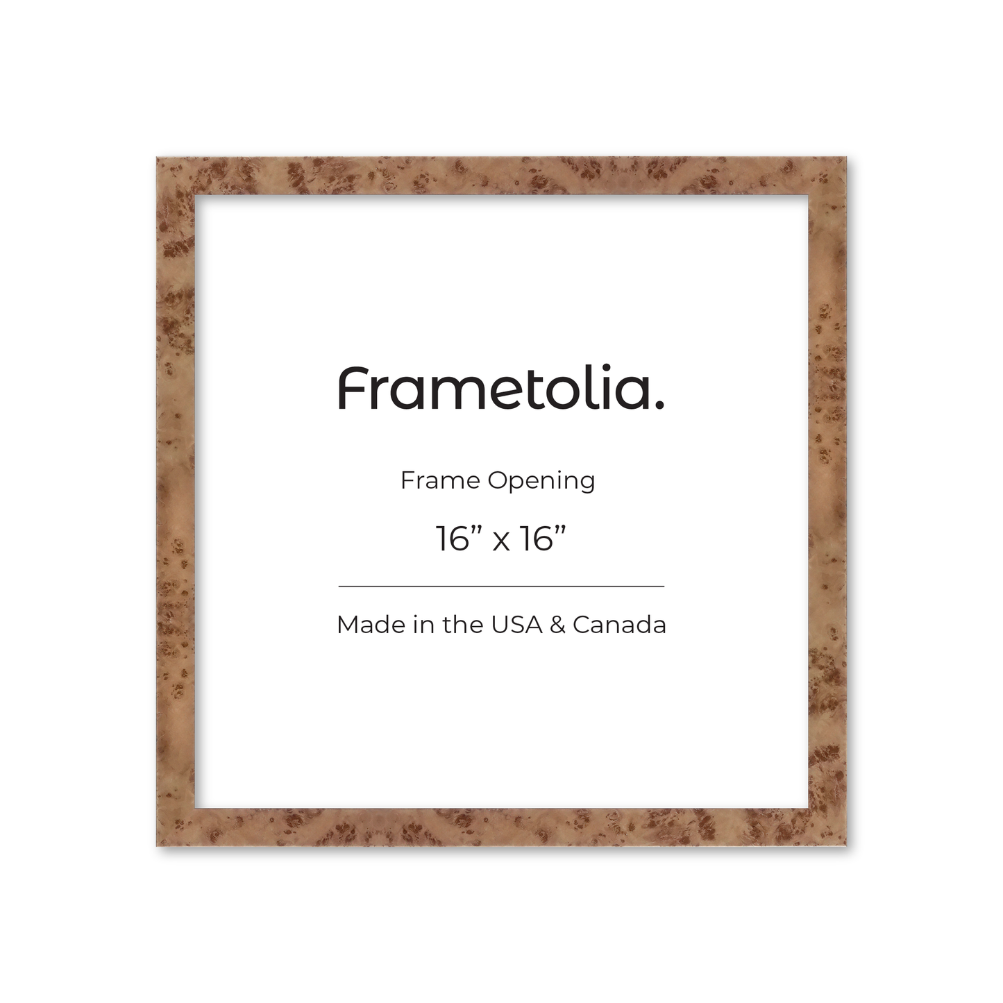 16" x 16" Caramel Burlwood Lucca Wall Frame
