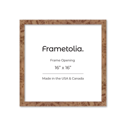 16" x 16" Caramel Burlwood Lucca Wall Frame