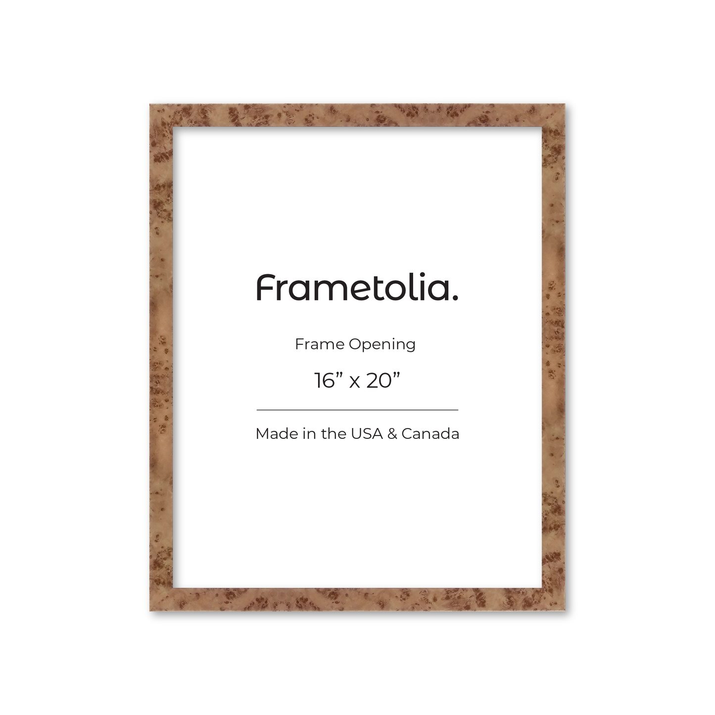 16" x 20" Caramel Burlwood Lucca Wall Frame