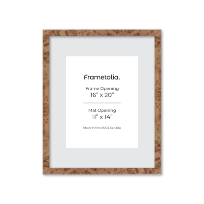 16" x 20" Caramel Burlwood Lucca Wall Frame