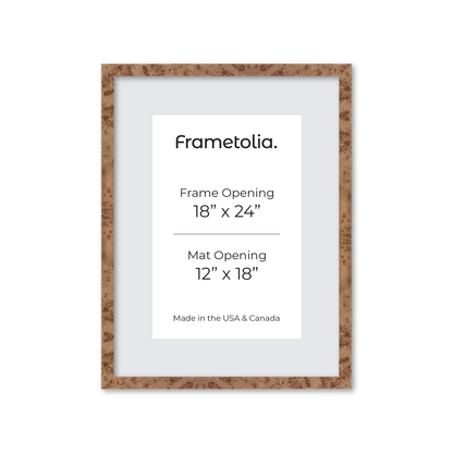18" x 24" Caramel Burlwood Lucca Wall Frame
