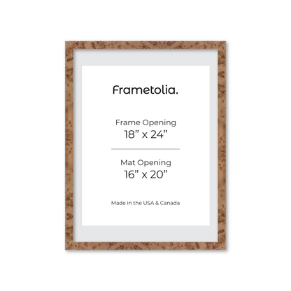 18" x 24" Caramel Burlwood Lucca Wall Frame
