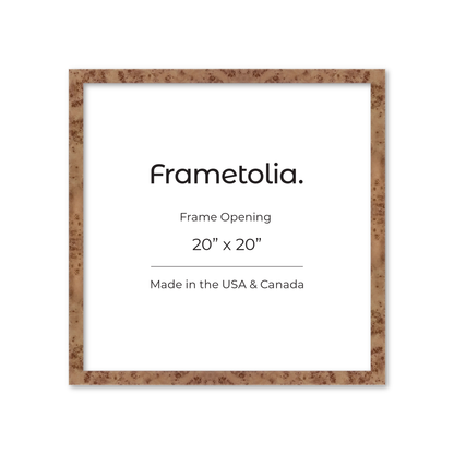 20" x 20" Caramel Burlwood Lucca Wall Frame
