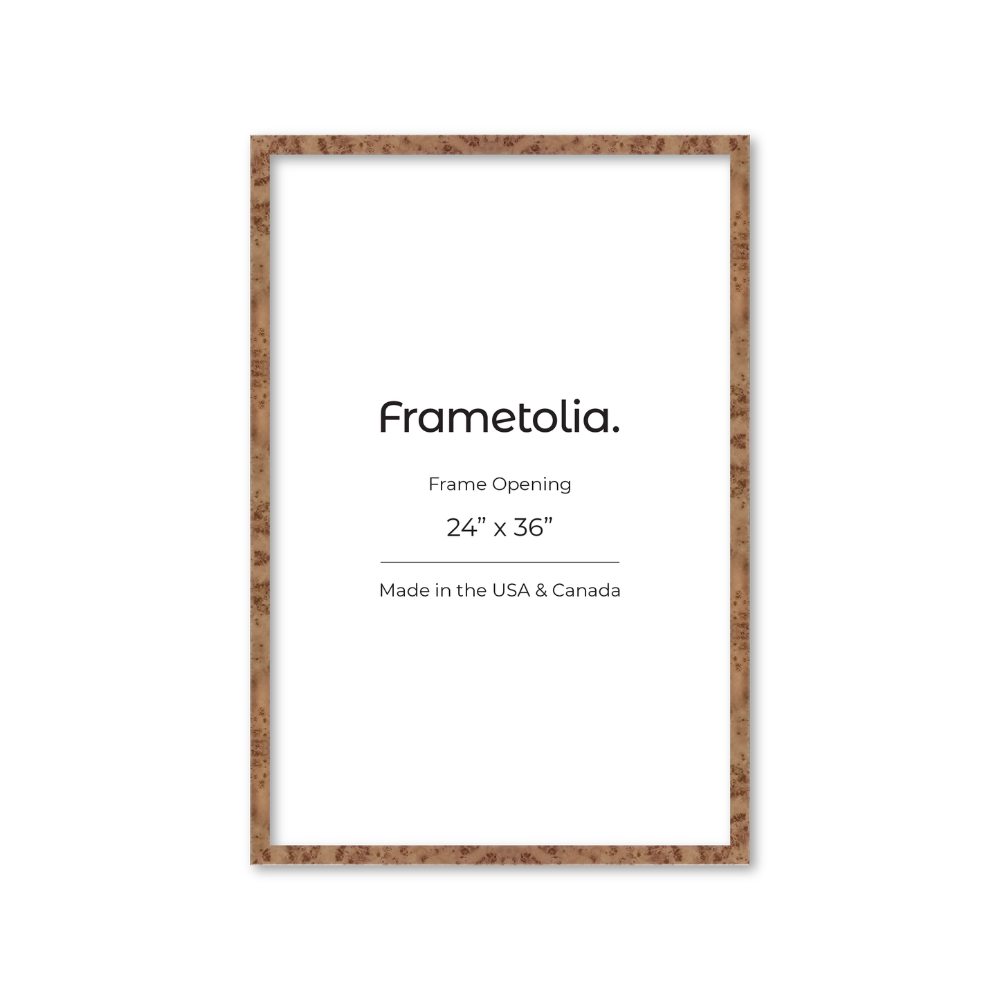 24" x 36" Caramel Burlwood Lucca Wall Frame