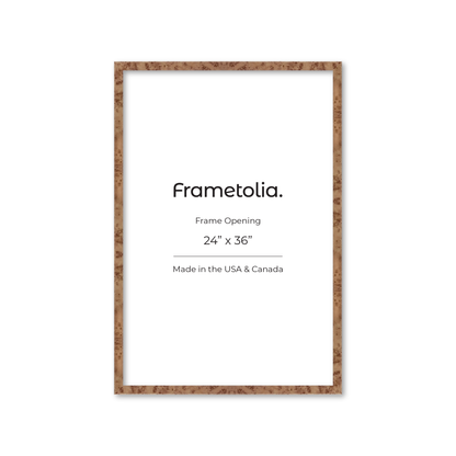 24" x 36" Caramel Burlwood Lucca Wall Frame