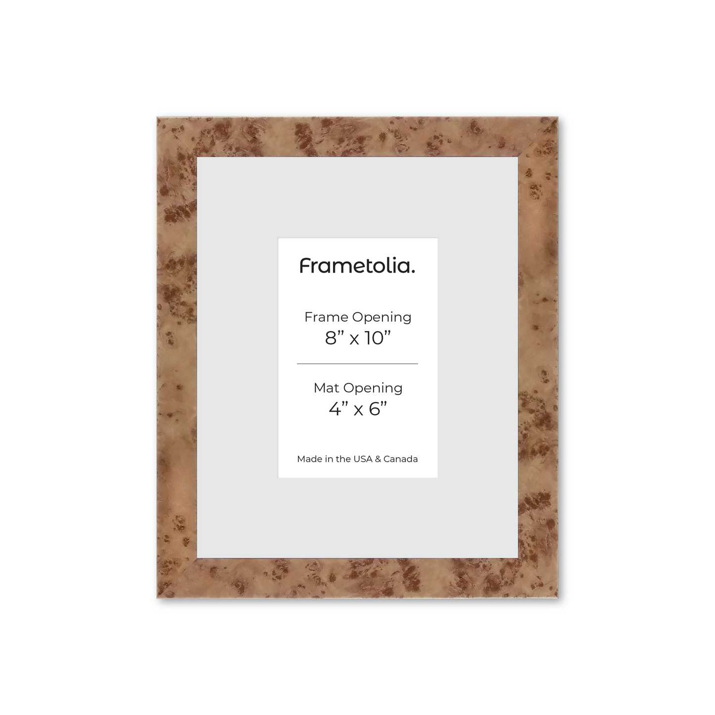 8" x 10" Caramel Burlwood Lucca Wall Frame
