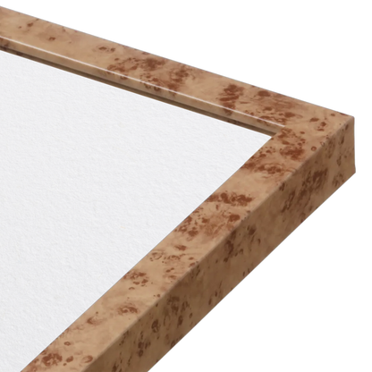 corner of the Caramel Burlwood Lucca Wall Frame
