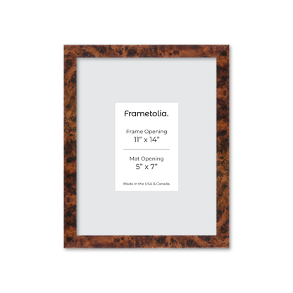 11" x 14" Amber Burlwood Lucca Wall Frame