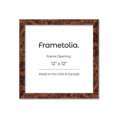 12" x 12" Amber Burlwood Lucca Wall Frame