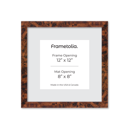 12" x 12" Amber Burlwood Lucca Wall Frame
