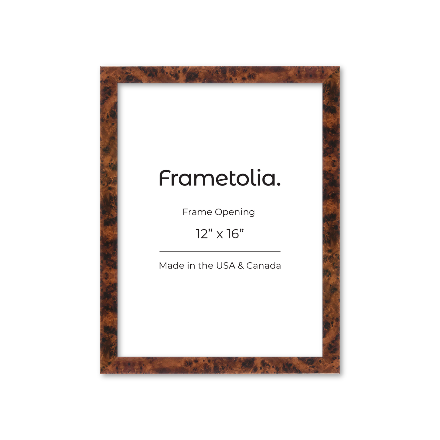 12" x 16" Amber Burlwood Lucca Wall Frame