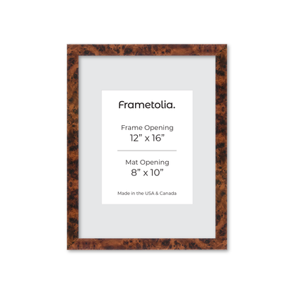 12" x 16" Amber Burlwood Lucca Wall Frame