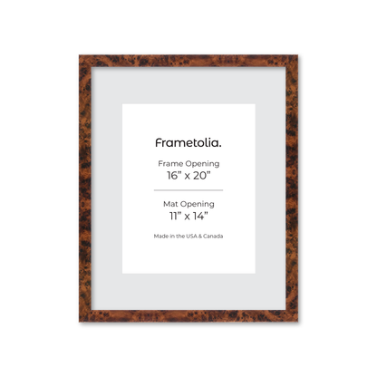 16" x 20" Amber Burlwood Lucca Wall Frame