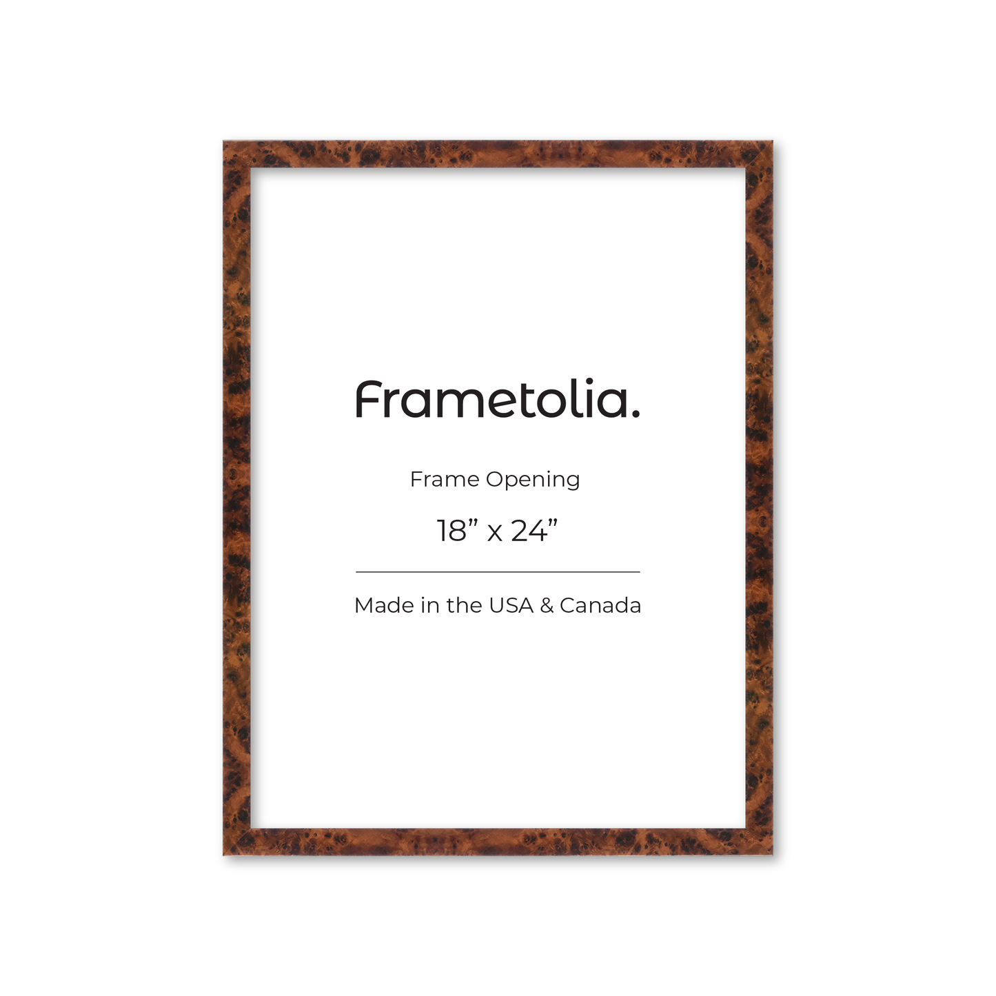 18" x 24" Amber Burlwood Lucca Wall Frame