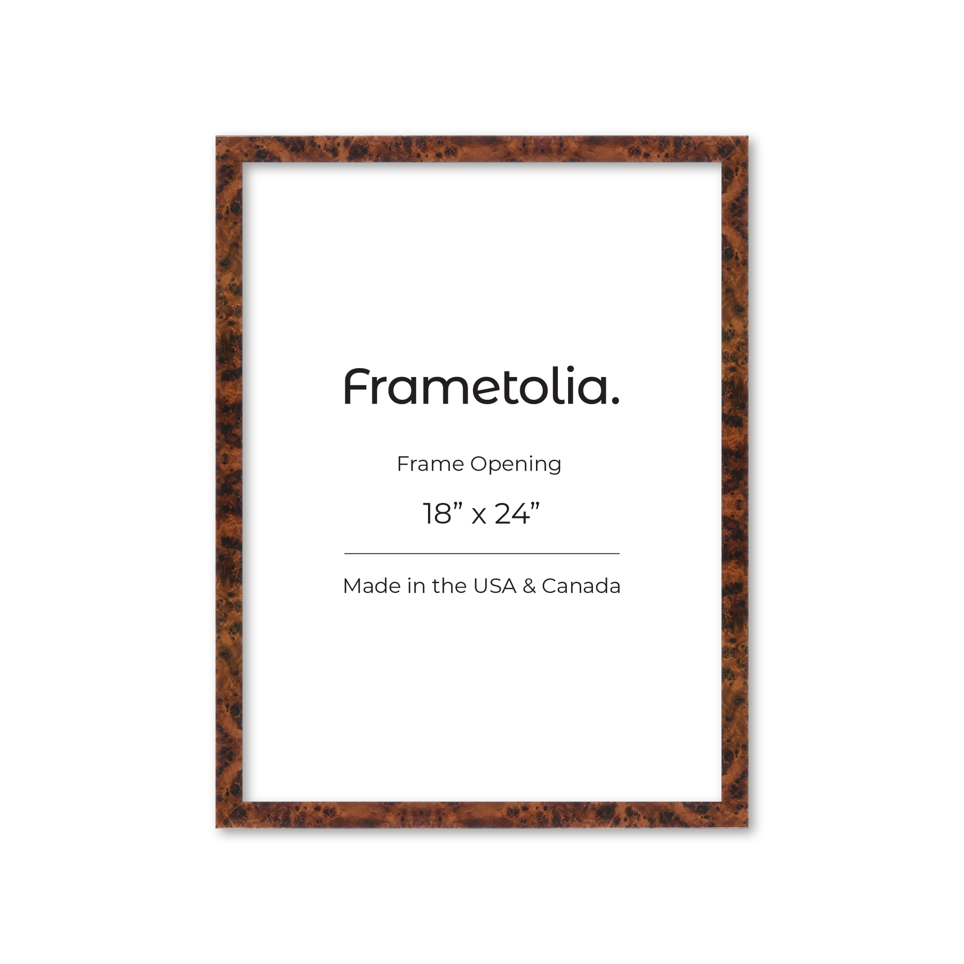18" x 24" Amber Burlwood Lucca Wall Frame