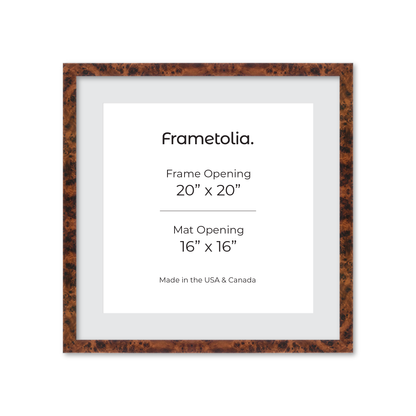 20" x 20" Amber Burlwood Lucca Wall Frame
