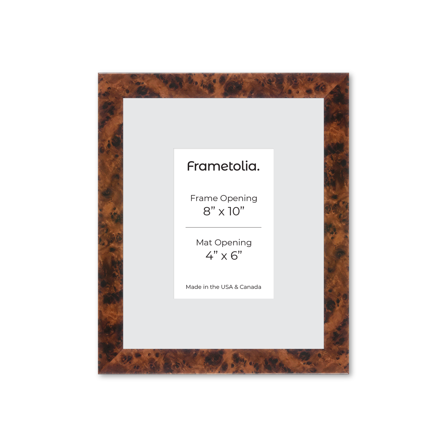 8" x 10" Amber Burlwood Lucca Wall Frame