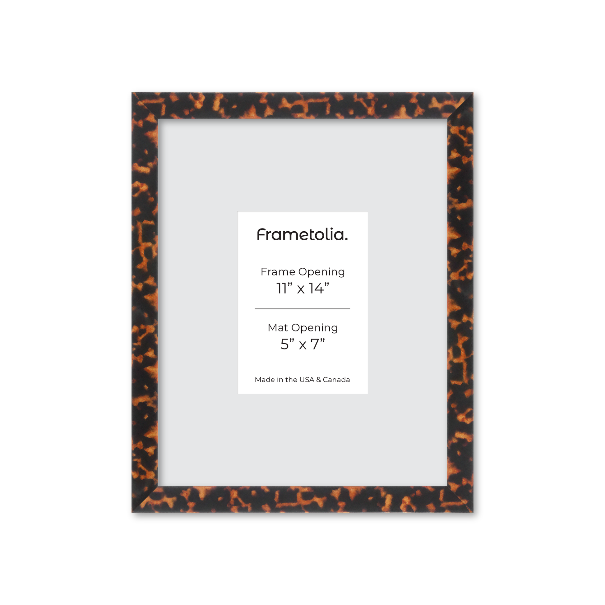 11" x 14" Tortoise Burlwood Lucca Wall Frame