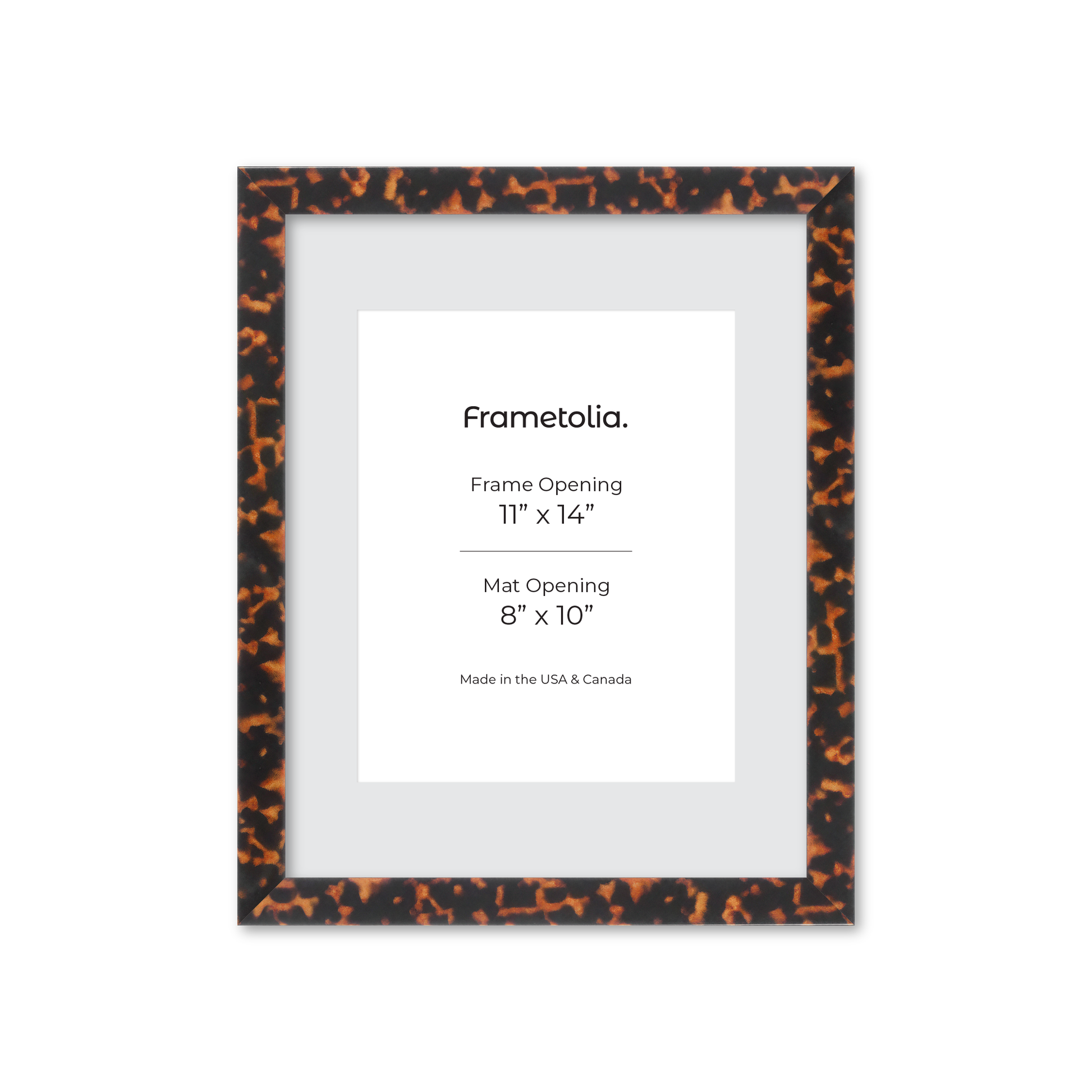 11" x 14" Tortoise Burlwood Lucca Wall Frame