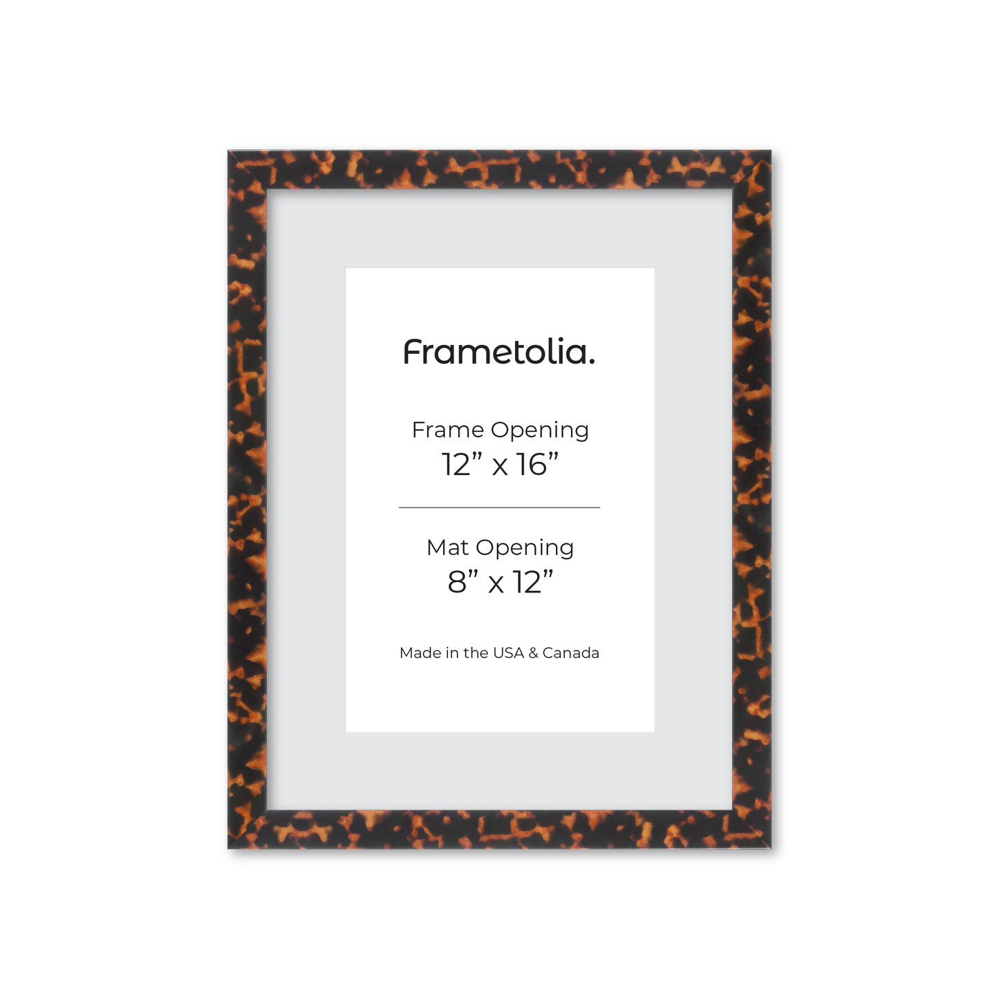 12" x 16" Tortoise Burlwood Lucca Wall Frame