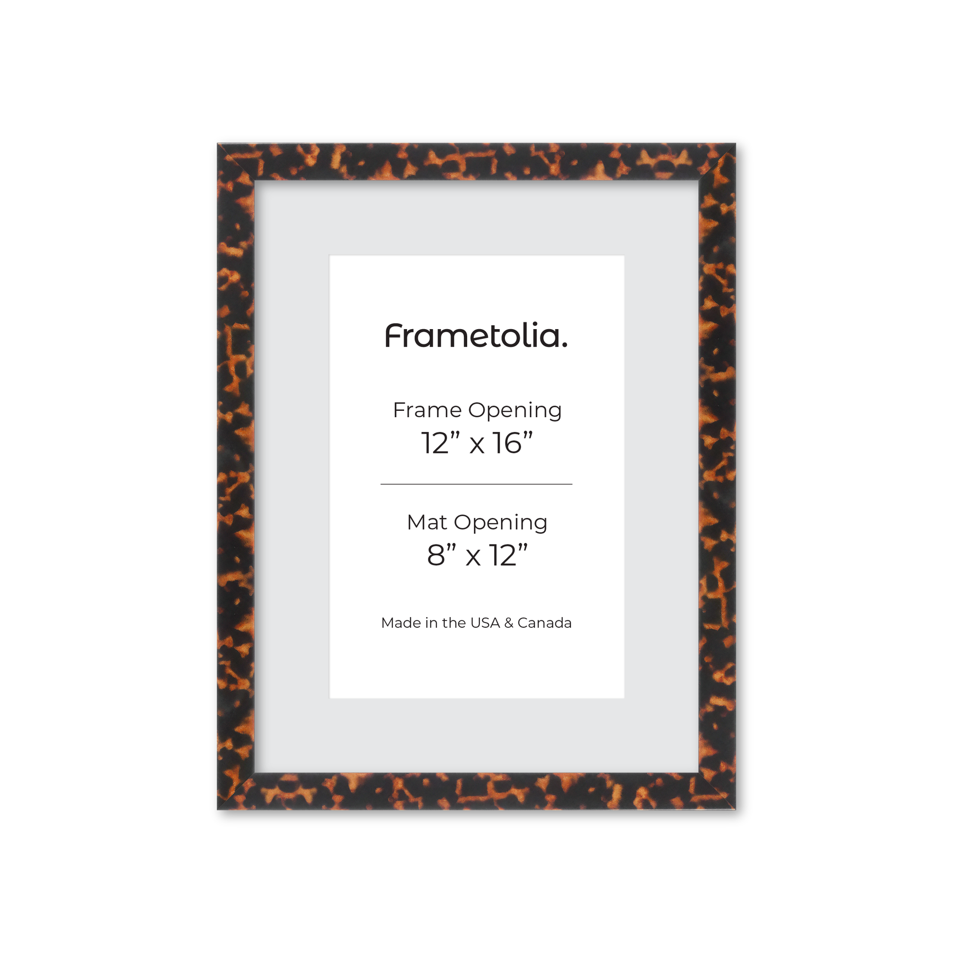 12" x 16" Tortoise Burlwood Lucca Wall Frame