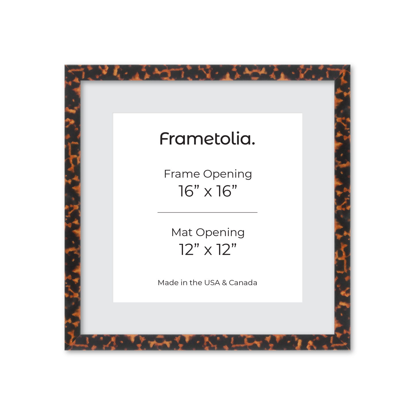 16" x 16" Tortoise Burlwood Lucca Wall Frame