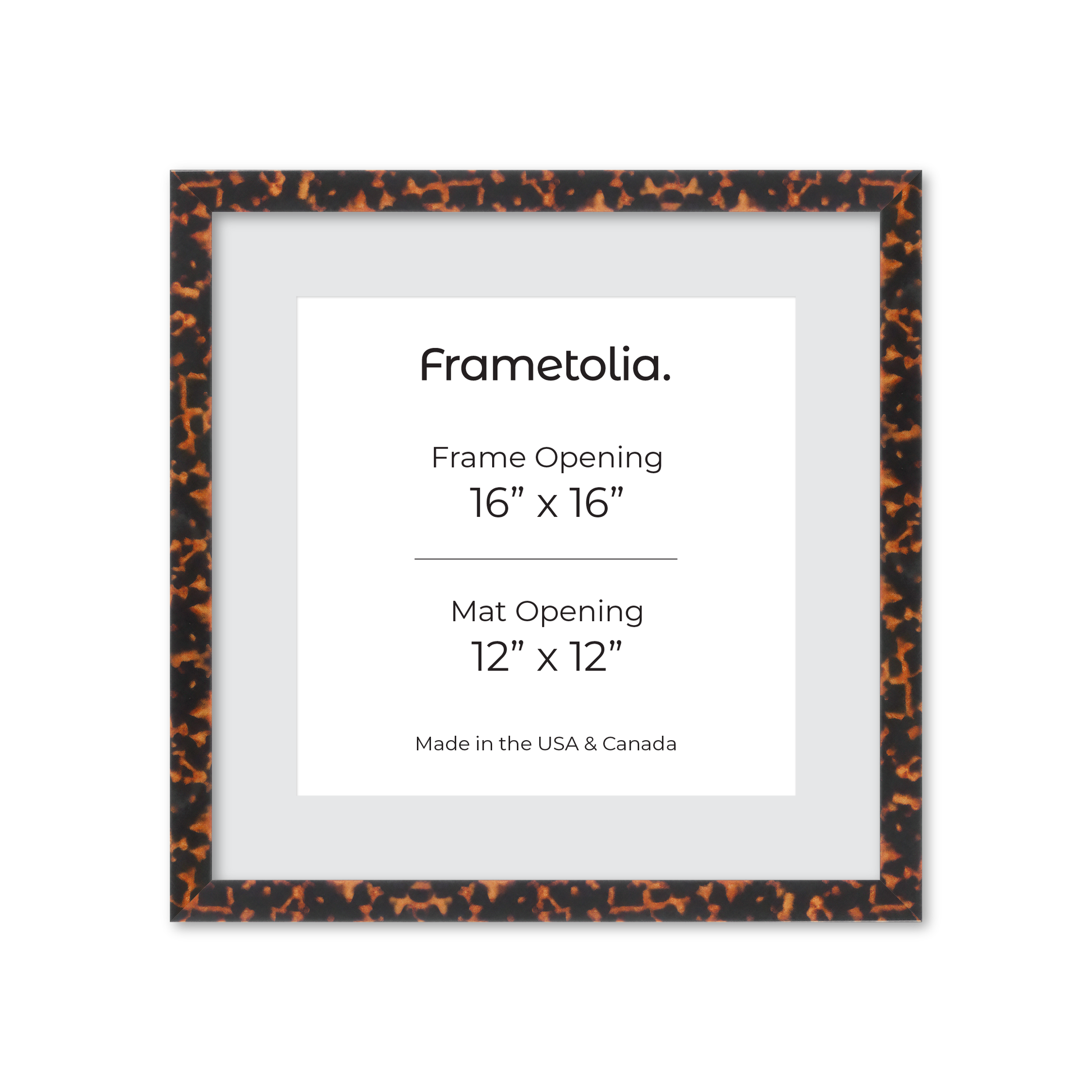 16" x 16" Tortoise Burlwood Lucca Wall Frame